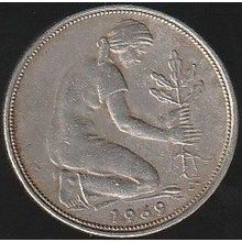 1969 G Germany 50 Pfennig Coin