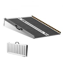 Portable Wheelchair Ramp, 3 ft 800 lbs Capacity, Non-Slip Aluminum Folding T...
