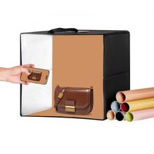 16" x 16" Photo Studio Light Box 3000-5600K 6 Double-Sided Color Backdrops