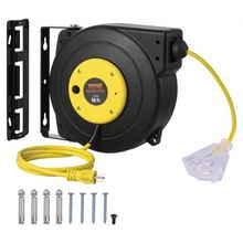 Retractable Extension Cord Reel Power Cord Reel 50FT 14AWG/3C SJTOW