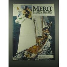 1985 Merit Ultra lights Cigarettes Ad
