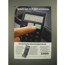 1987 Casio Quick Dialer Ad - Reach Out and Dial Someone