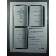 1987 Cathay Pacific Airline Ad, Arrive in Better Shape?