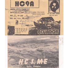 Quito Equador Amateur Radio Station 2x QSL Card s