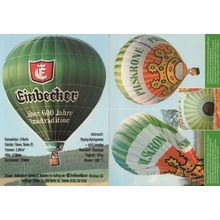 German Pils Lager Beer Hot Air Balloon Advertising Sticker 2x Postcard s