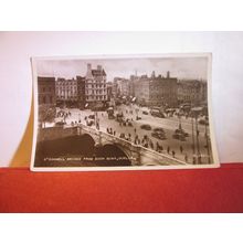 O'CONNELL BRIDGE FROM EDEN QUAY, DUBLIN, IRELAND used vintage postcard RP 1949 =