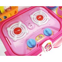 Portable Kids Kitchen Cooking Set Toy With Lights And Sounds, Folds Into Step...