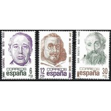 España. 1981. Mi # 2501 / 03. Centenarios. Miro. Quevedo. San Benito