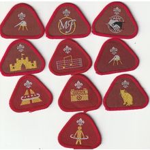 Scout Badges 10 x Cub Proficiency 1967/03 - Black Backs (BY470)