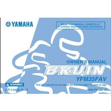 YAMAHA YFM35FAV BRUIN OWNERS MANUAL ALL TERRAIN VEHICLE 175 PAGES ENGLISH