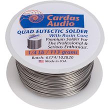Cardas Soldering Wire Quad Eutectic Silver Solder with Rosin Flux 1/4 Lbs (113G)