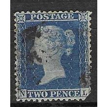GB 1854-8 QV 2d PLATE 4 PERF 14 USED SG23 " NL" corner perf fault