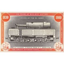 4 Cylinder 12 Coupled Engine Paris Exposition Train Postcard