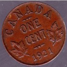 1921 Canada 1 Cent Coin