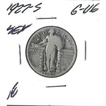 1927-S Standing Liberty Quarter G/VG Grey Sheet $65.00