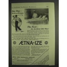 1917 Aetna Insurance Ad - One Day Well and Strong