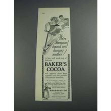 1925 Baker's Cocoa Ad - Homeward Bound and Hungry