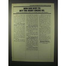 1980 General Motors Ad - The Right Engine Oil