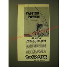 1966 St. Croix Power Flow Rods Ad - Casting Power!