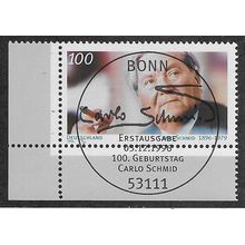 GER 1996 100pf 'CARLO SCHMID' (CORNER MARGIN) FINE USED (EBID53-869)