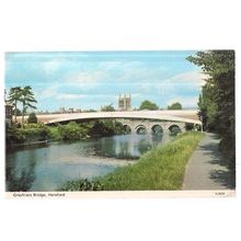 GREYFRIARS BRIDGE, HEREFORD used vintage postcard by Dennis 1970 postmark =