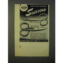 1947 Millers Forge Cuticle and Nail Scissors Ad - Millers Forge Hand Made