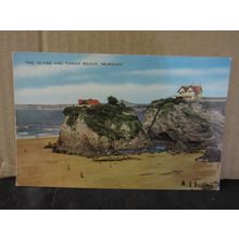 THE ISLAND AND TOWAN BEACH, NEWQUAY, CORNWALL. unused postcard by J. Salmon =