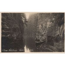 Boat River Trip On German Lock Boat Dam Old Real Photo Postcard