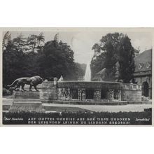Bad Nauheim Lion Statue 100 Jahre Postmark German Postcard