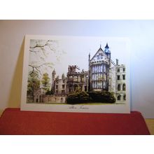 STAINED GLASS WINDOWS, ALTON TOWERS HOUSE, STAFFORDSHIRE unused postcard =