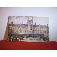 RAILWAY STATION, SHREWSBURY, SHROPSHIRE. used antique postcard c.1905 =