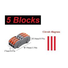 5 x SPL-3 Interconnecting Electrical Terminal Block Connectors