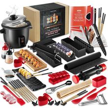 Sushi Making Kit - Complete Sushi Maker Kit with Bazooka Roller, Rice Cooker, On