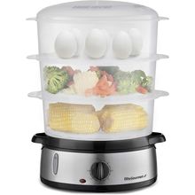 Elite Gourmet Maxi-Matic Electric Food Vegetable Steamer with Bpa-Free 3 Tier St