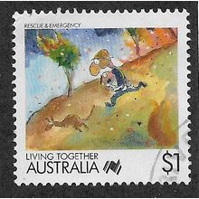 AUS 1988 $1.00 'LIVING TOGETHER - RESCUE AND EMERGENCY' FINE USED (EBID68-055)