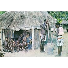 Tonka Rhodesia Rhodesian Tribal Life Africa African Ritual Hut Rare Postcard