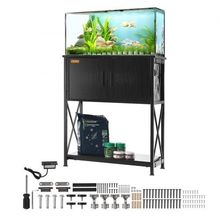 Aquarium Stand, 20 Gallon Fish Tank Stand, 25.6 x 16.5 x 31.9 in Steel and M...
