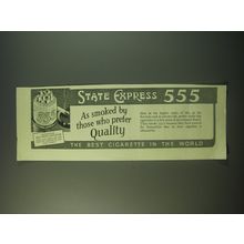 1940 State Express 555 Cigarettes Ad - Those who prefer quality