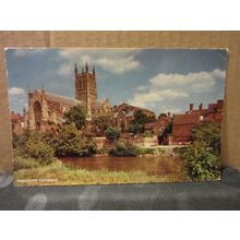 WORCESTER CATHEDRAL used vintage postcard by J. Salmon..1965 postmark =