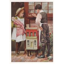 Broken Transport Toy Cart Friendship Wet Paint Poster Postcard