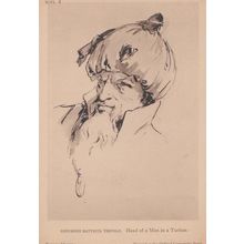 Giovanni Tiepolo Head Of A Man In A Turban Italian Art British Museum Postcard