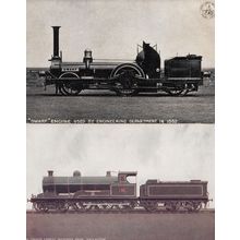 LNWR Dwarf Engine Used by Engineering Dept 1862 Train 2x Postcard