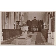 Fotheringhay Church Interior Old Northampton RPC Postcard