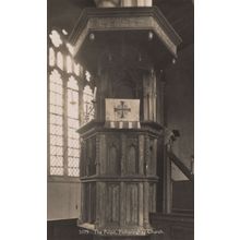 Fotheringhay Church Pulpit Northampton Old Real Photo Postcard