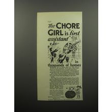 1932 Metal Textile Corp. Chore Girl Pads Ad - The Chore Girl is first assistant