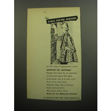 1957 Saks Fifth Avenue Maternity Fashion Ad - Spotted for waiting