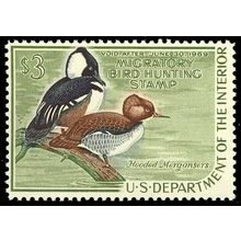 RW35, Mint VF NH Hooded Mergansers Federal DUCK Stamp - Cat $75.00