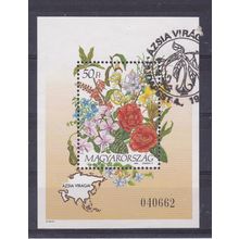 HUNGARY 1993 ASIAN FLOWERS BOUQUET MINIATURE SHEET USED SG MS4129