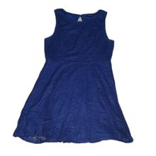 Girls Mini Royal Blue Sleeveless Dress Size Youth XL Stretch Flower Girl Prom