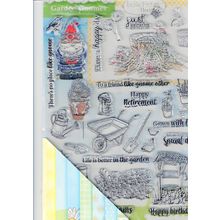 LARGE A4 CLEAR STAMPS SET - GARDEN GNOMES - Cardmaking,Scrapbooking